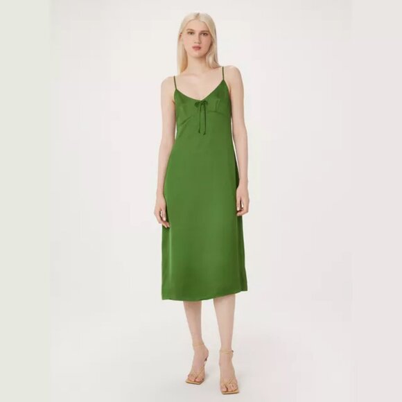 Frank & Oak The Spaghetti Strap Dress in Military Green - Picture 1 of 6